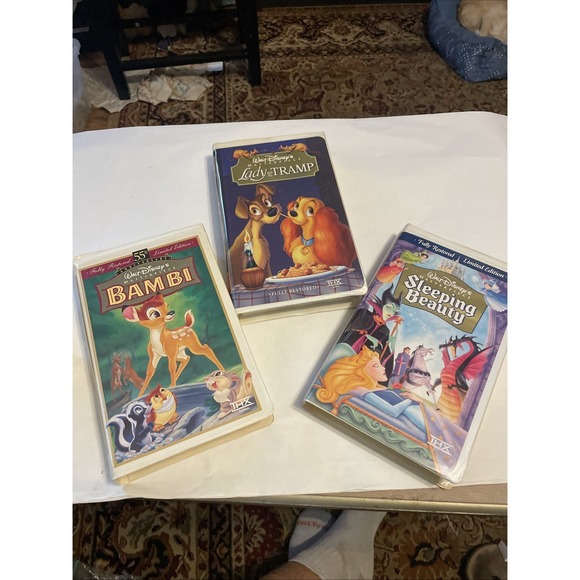 Other - Disney VHS Classics Lot –Bambi, Lady And Tramp And Sleeping Beauty Fully Restore